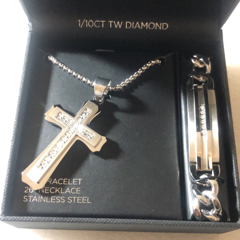 American exchange premium Diamond -men’s bracelet & Necklace - Picture 13 of 15